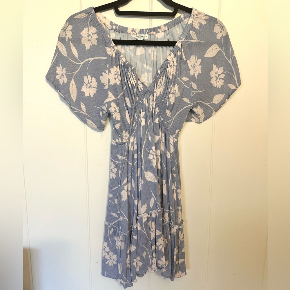 Floral Blue and White Dress